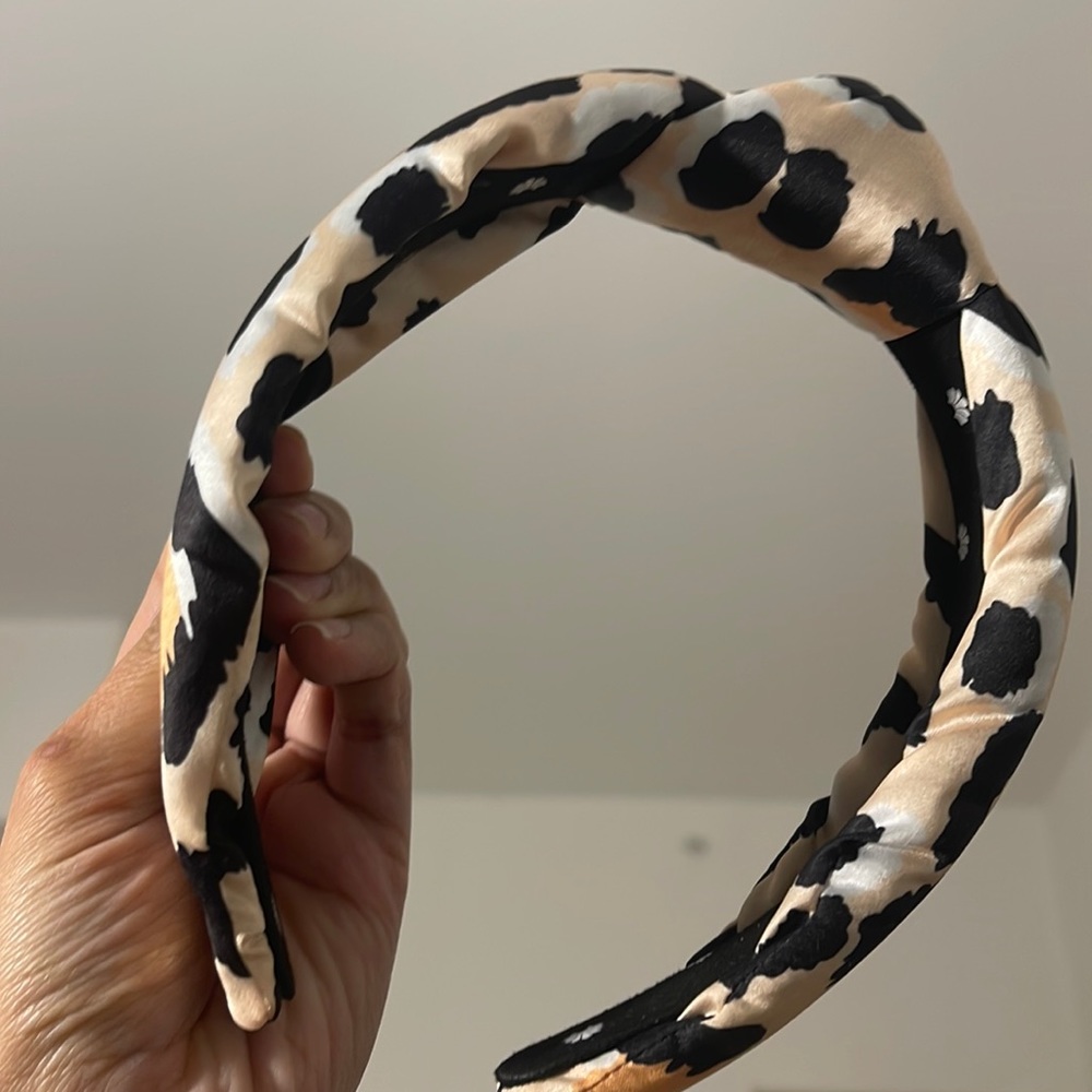 Lele Sadoughi Leopard Print Silk Knotted Headband